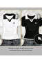 2 Li Soul Colorful Polo Collar Embroidered Gathered Blouse