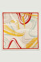 Ecru Dynamic Line Patterned Silk Scarf