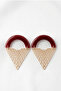 Acrylic Metal Triangle Earrings 5.5 Cm. - 3