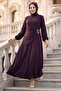 Side Buckle Ayrobin Dress in Plum Hm2914 - 2