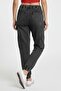 Women Regular Fit Washed Non Stretchable Cargo Jeans, Black - 4