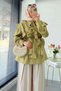 Premium Collared Blouse with Flounce Detail – Oil Green - 7