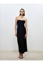 Strapless Neckline Gathered Evening Dress