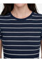Crew Neck Striped Dress - 3