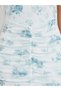 White Floral Mesh Gathered Maxi Dress - 4