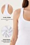 Women's 3-Piece Economical Pack White Undershirt Set Cotton Ribbed Undershirt Set Basic Camisole Undershirt - 6
