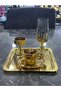 Velvet Gold Coffee Presentation Set with Tray, Coffee Cup, Turkish Coffee Cup and Coffee Side Cup - Damat Kahvesi - 6