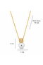 Minimalist Pearl Design Gold Steel Necklace with Micro Zircon Stone Detail - 7