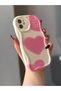 iPhone 11 Pink Heart Pattern Cream Color Case - 4