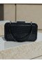 Black Stone Women's Evening Dress Bag with Black Stone Handle Detail for Wedding, Engagement, Graduation - 5