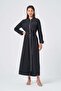 Women's Contrast Stitched Shirt Dress Black 31347 - 5