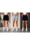 Women's Sports Shorts 3-Piece Combination Black Gray Navy Blue Comfortable Cut