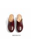 Burgundy Leather Light Sole Women's Clogs Slippers - 3
