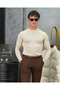 Slimfit Molded Cotton Knitwear Half Fisherman Knitwear Sweater