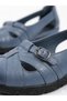 Genuine Leather Blue Handmade Casual Women's Sandals - 6