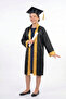 Children's High School Black Graduation Gown and Cap Set with Gold Stripe