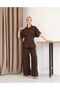 Pera Linen Waist Pleat Detail Brown Shirt Trousers - 2