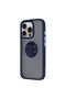 Apple iPhone 16 Pro Case Montreal Silicone Cover with Ring - Navy Blue - 2