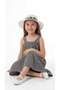 Hat and Bowknot Gingham Girl's Dress - 4