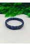 Certified Lapis Lazuli Natural Stone Bracelet |   Dark Blue Lapis with Gold Pyrite Detail Unisex Stylish Design - 2