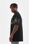 Men's Short Sleeve Summer T-Shirt Crew Neck Printed Oversize T-Shirt - Black - 4