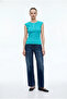 تي شيرت Ay Kol Ribbed Basic - تركواز