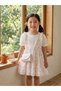 Girl's Dress with Floral Skirt and Bag Accessories