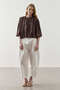Loose Drawstring Shirt Brown - 8