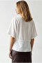 Women's White Boho Lace Detailed Flam Cotton Blouse Blz-19003370 - 4