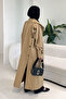 Dima Back Button Detailed Trench Coat - Camel - 4