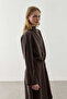 Front-Piece Tencel Dress Brown - 5