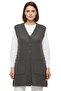 Women's Gray Buttoned Pocketed Knitwear Mother's Vest