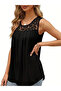 Women's Crew Neck Lace Detailed Viscose Blouse - 2