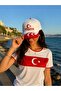 قبعة رياضية مطرزة من Moon Star Türkiye للجنسين من البوليستر بيسبول باللون الأبيض والأحمر - 4