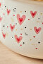Heart Detailed Pink Love Enamel Pot 22 cm - 4.80 Liters - 4