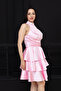 Satin Floor Mini Dress - Powder - 3