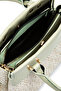 Women's Crossbody Bag with Fixed Strap Design Noir Linen Green - 5