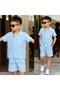 Ay Ki̇ds Boys' Muslin Shirt and Shorts Set – Summer Comfortable and Stylish Combination 11737-m - 4