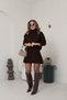 Women's Comfortable Turtleneck Sweater and Pleated Mini Skirt Two-Piece Knitwear Set