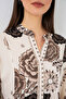 Women's Patterned Long Hijab Dress 1155 - F.Beige - 4