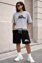Unisex Oversize Los Angeles Printed Shorts Set Comfortable Fit Daily Combination - 2