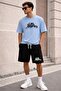 Unisex Oversize Los Angeles Printed Shorts Set Comfortable Fit Daily Combination