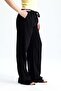 Black Tensel Washable Elastic Waist Pants - 7