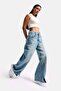 İts Basic Women's Denim Color Super Baggy Fit Special Design Denim Jeans with Leg Detail - 2