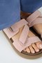 Tulipan Women's Genuine Leather Scarf-Powder Slippers - 4