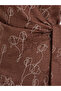 Brown Floral Print Wrap Tie Midi Dress - 4