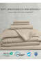 Egyptian Cotton 6 Piece Stripe Duvet Cover Set 220x240cm Beige - 5