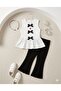 Bow blouse, leggings, top and bottom girl set - 3