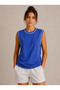 Women's 3-Piece Sleeveless Athlete Set Summer Crew Neck - Black, Cobalt Blue, Indigo - 2