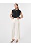 Non Denim Trousers with Stitching Detail Ecru